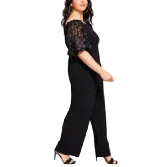 Xscape "BELLE" OFF SHOULDER SCUBA CREPE JUMPSUIT Size 14 New w/ Tag MSRP $219 - Picture 10 of 15
